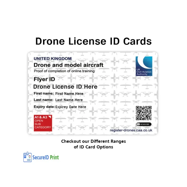 Drone License ID Card – Personalised Operator/Flyer ID