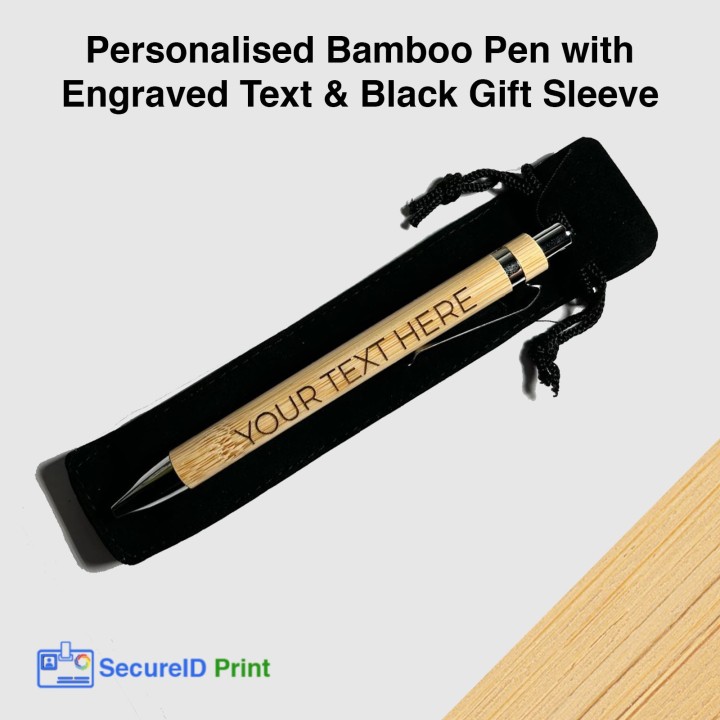 Personalised Bamboo Pen with Engraved Text