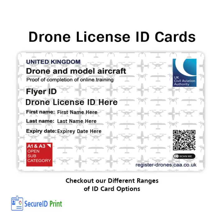 Drone Operator ID Card UK | Personalised PVC Licence Card