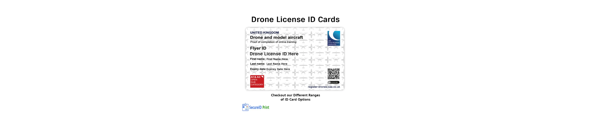Drone Operator ID Cards | Personalised PVC Licence Cards UK