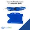 pre-printed carers blue lanyard & card holder