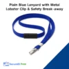 Plain Black Lanyard with Metal Lobster Clip and Safety Break-away