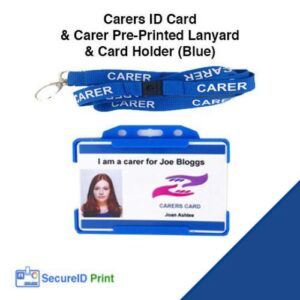 Carers ID card UK with photo, name and role for clear identification